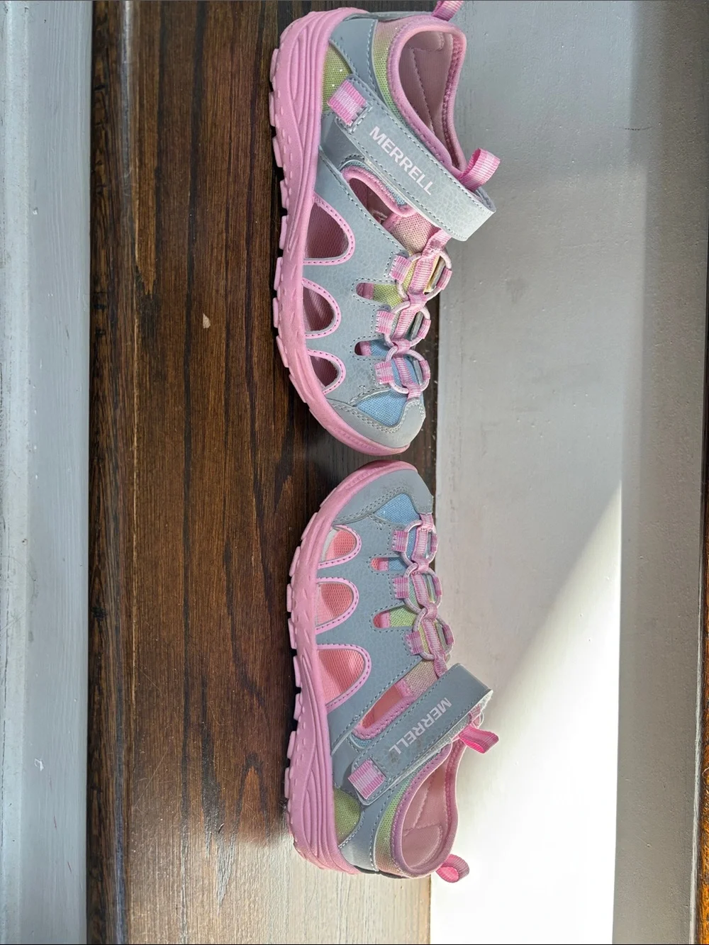 Merrell Kids Pink and Gray Active Closed-Toe Sandals